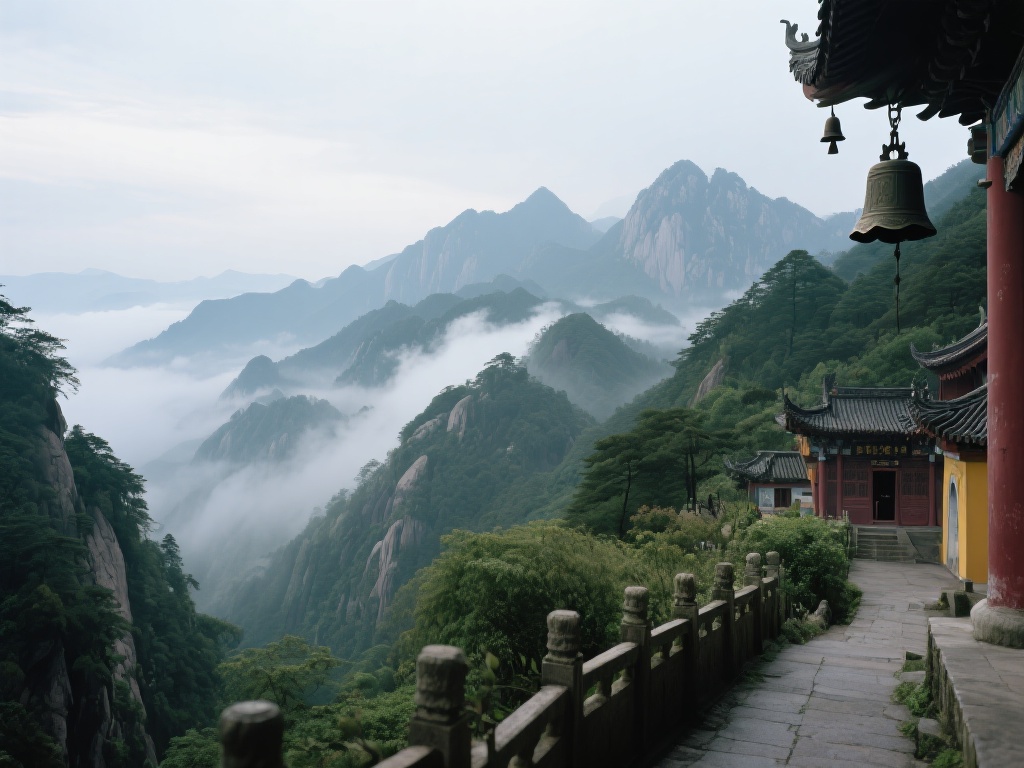 九华游体会 (九华山游览心得:探秘佛教圣地的独特魅力) 第一次踏上九华山的土地,我便被那连绵起伏的山峦和云